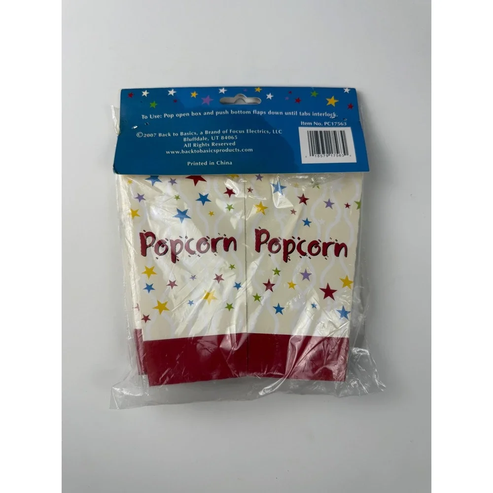 Popcorn Boxes 10 Pack Star Pattern Movie Night Carnival